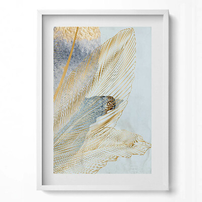 Tablou rama modern Frunze de bananier glamour cu aur