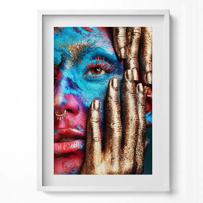 Tablou rama modern Artă - chip de femeie colorat