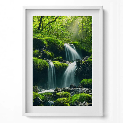 Tablou living cu rama modern Cascade în mijlocul pădurii