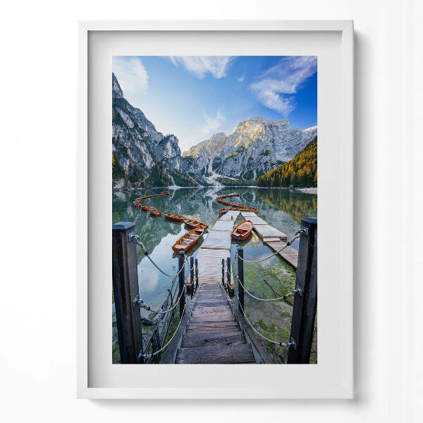 Tablou rama modern Bărci pe un lac de munte