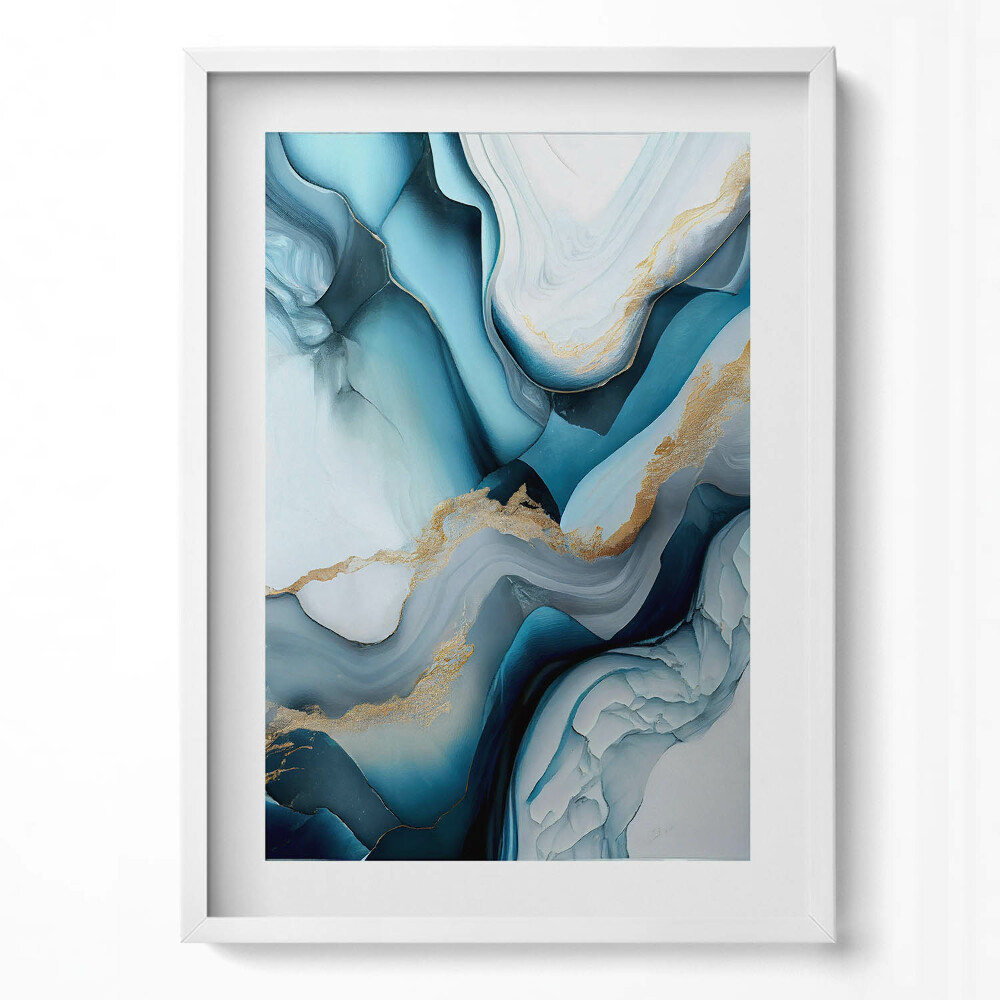 Tablou living cu rama modern Textură de marmură lichidă cu aur