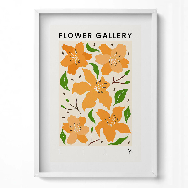 Tablou living cu rama modern Ilustrație cu floare de crin