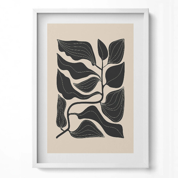 Tablou living cu rama modern Ilustrație minimalistă a frunzelor de plante
