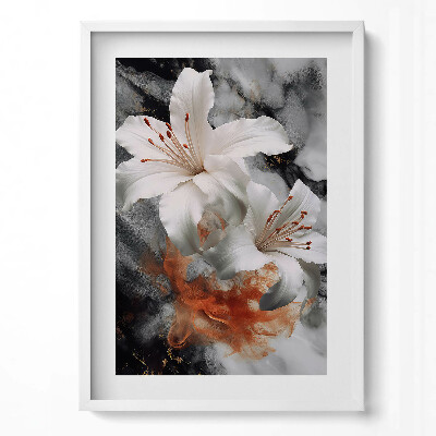 Tablou rama modern Compoziție de fum și flori