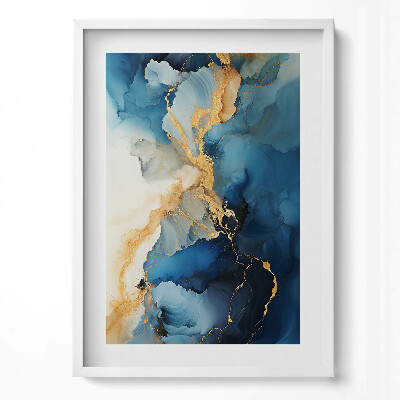 Tablou rama modern Rezumat lichid cu aur