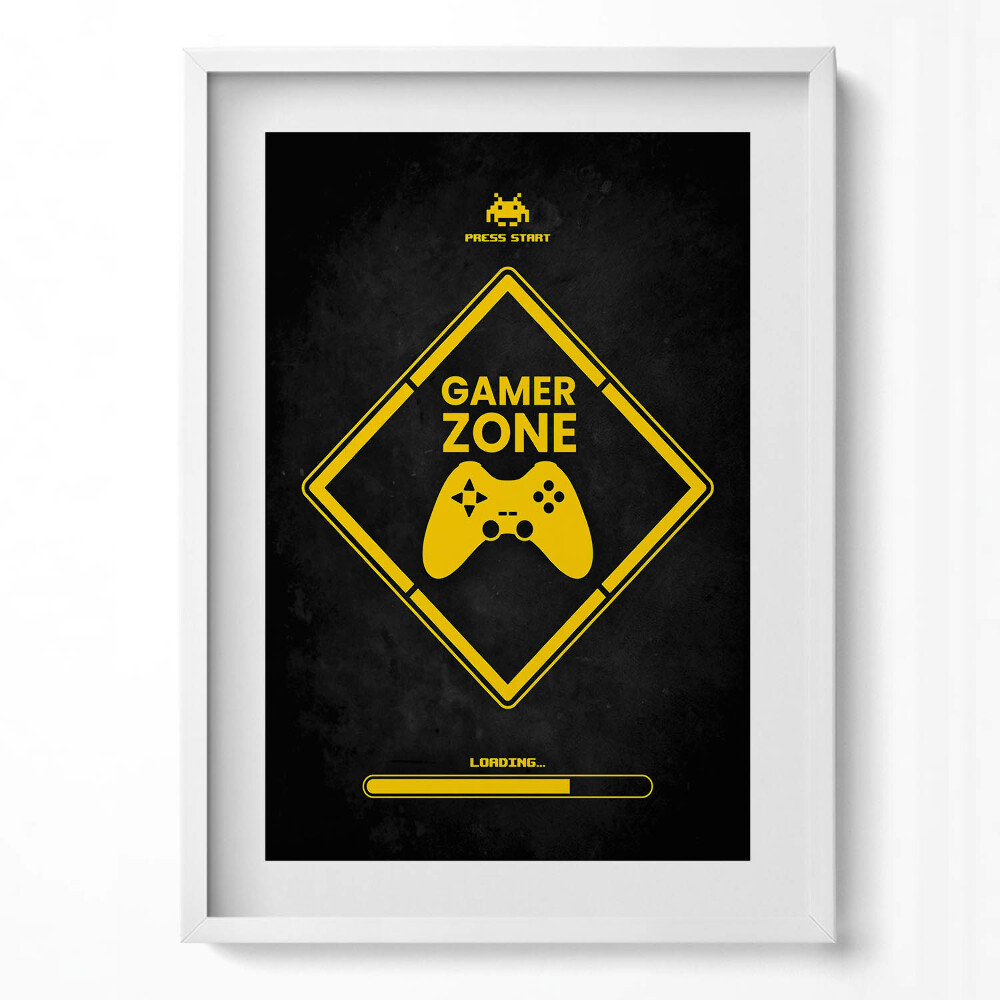 Tablou rama modern „Indicator Gamer Zone pentru camera jucătorului”