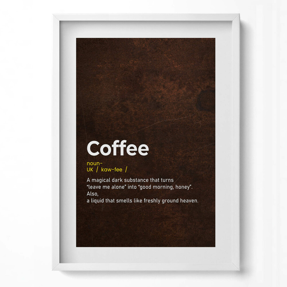 Tablou living cu rama modern Definiția creativă a cafelei