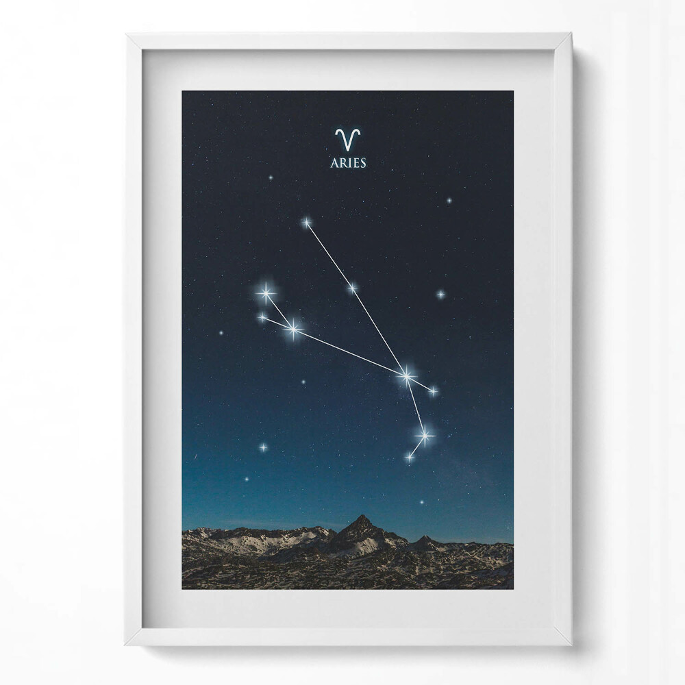 Tablou living cu rama modern Constelația zodiacală Berbec