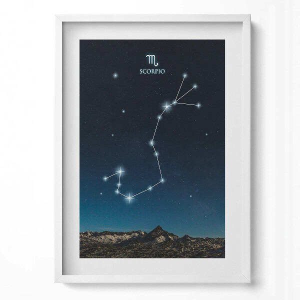 Tablou living cu rama modern Constelația zodiacală Scorpion