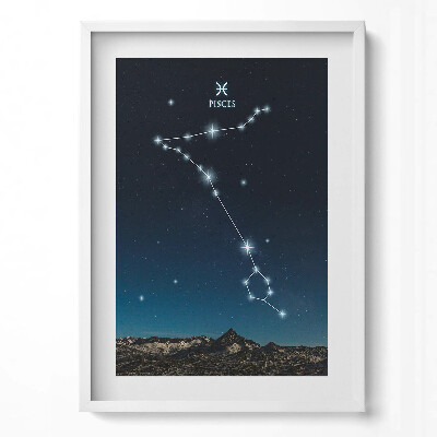 Tablou living cu rama modern Constelația zodiacală Pești