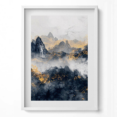 Tablou rama modern Peisaj abstract al munților printre nori