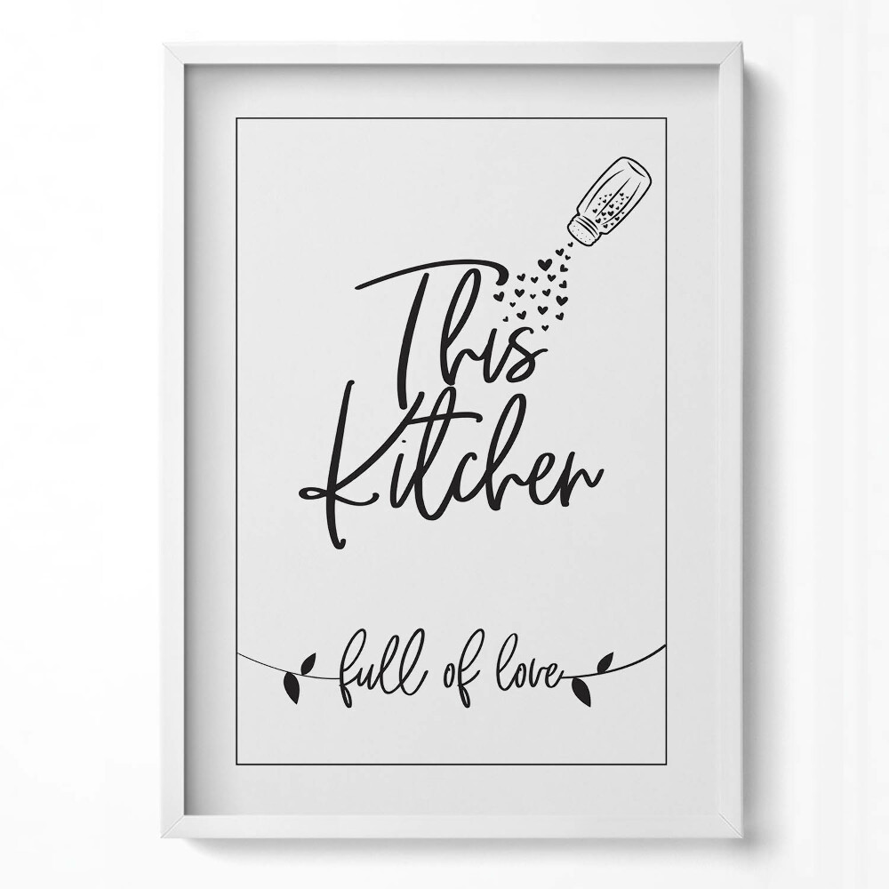 Tablou rama modern Inscripție pentru bucătărie și sufragerie «plină de dragoste»