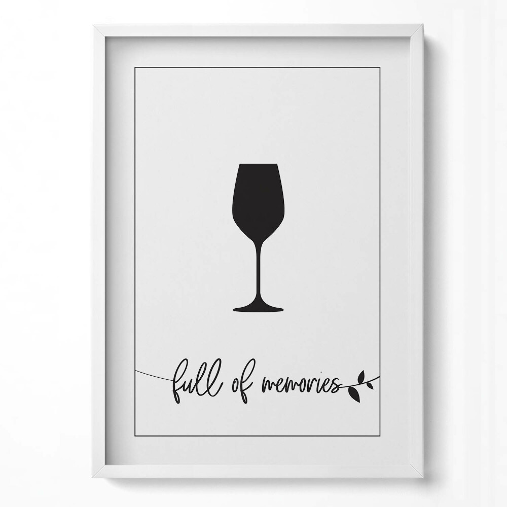 Tablou living cu rama modern Inscripție bucătărie și sufragerie „plină de amintiri”