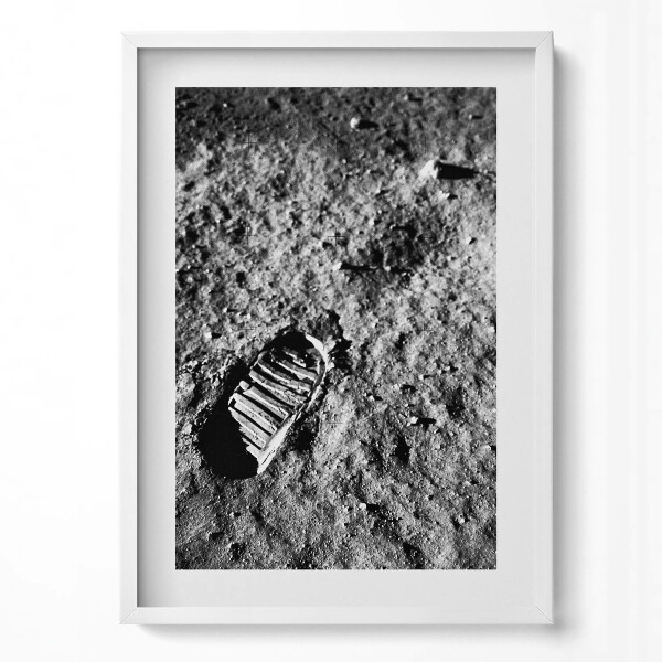 Tablou living cu rama modern Primul pas pe Lună Fotografie NASA