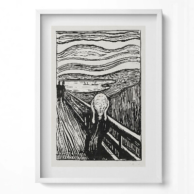 Tablou rama modern „Schiță din «Țipătul» de Edvard Munch”