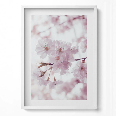 Tablou rama modern Flori delicate de culoare roz pal