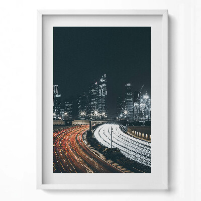 Tablou rama modern Străzile aglomerate ale orașului noaptea