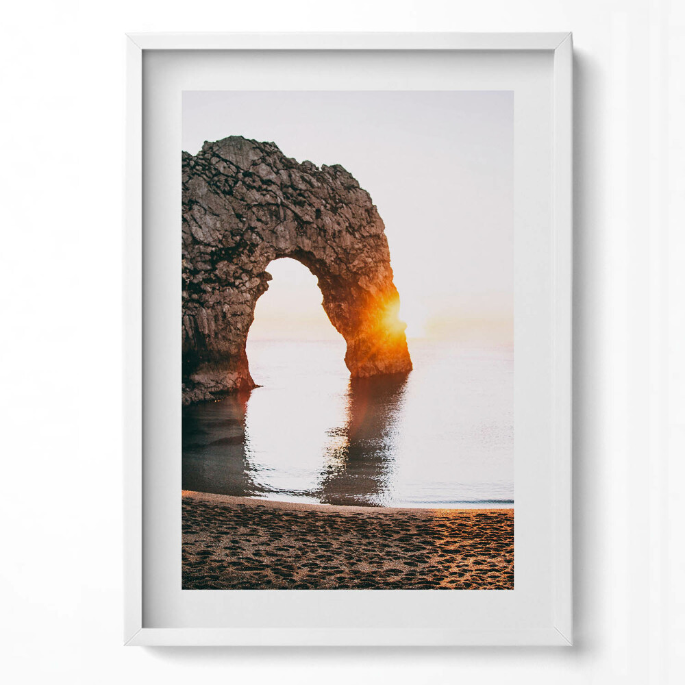 Tablou rama modern Stânci de pe malul mării, plajă și soare