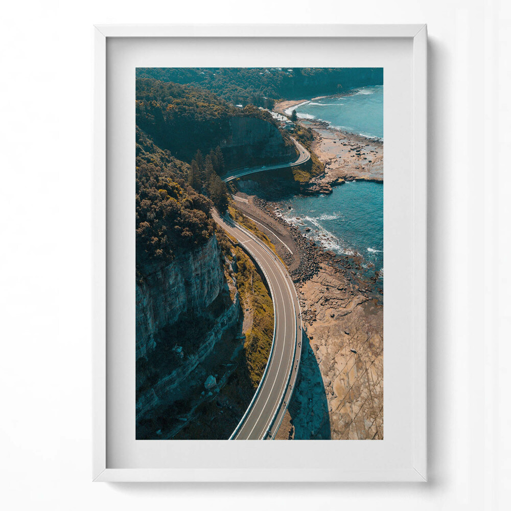 Tablou rama modern Vedere aeriană a drumului de coastă