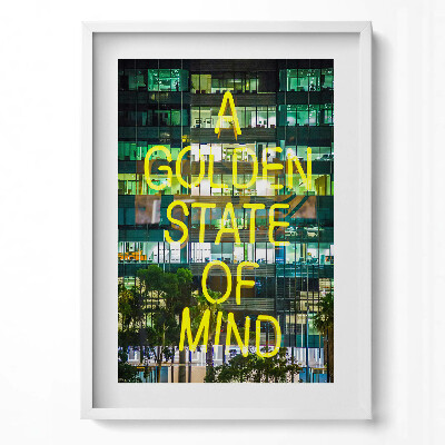 Tablou rama modern Lumini galbene de neon pe clădire