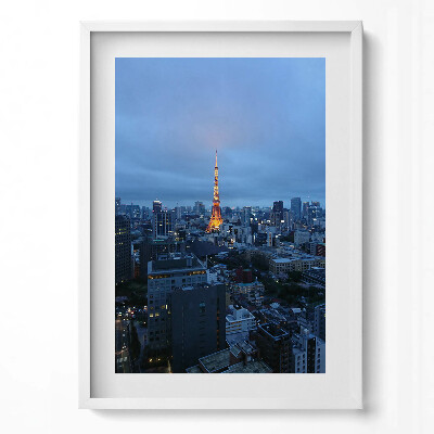 Tablou living cu rama modern Panoramă de seară a orașului Tokyo