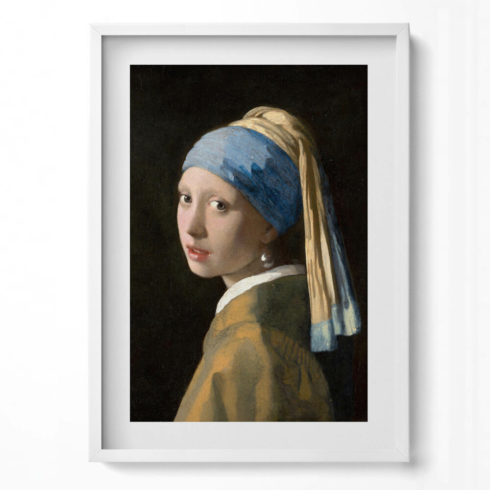 Tablou living cu rama modern Pictând Fata cu Cercel de Perlă