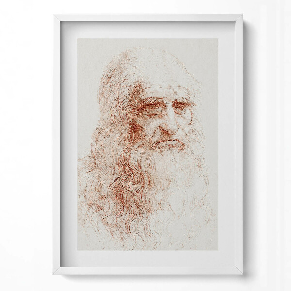 Tablou living cu rama modern Autoportret al lui Leonardo Da Vinci schiță