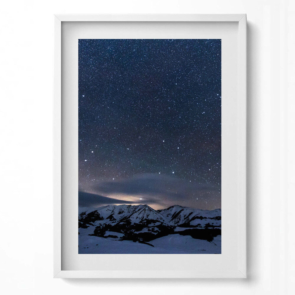 Tablou rama modern Stele noaptea pe cerul munților