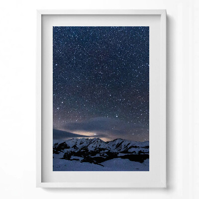 Tablou rama modern Stele noaptea pe cerul munților