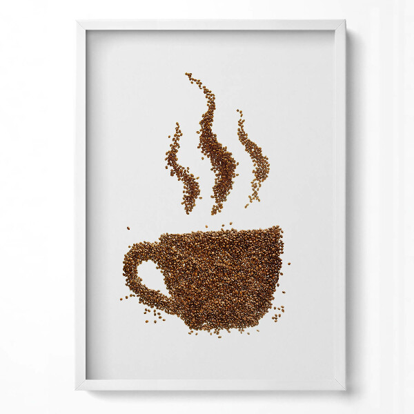 Tablou rama modern O ceașcă de boabe de cafea