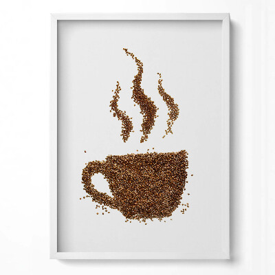Tablou rama modern O ceașcă de boabe de cafea