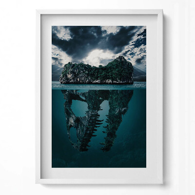 Tablou living cu rama modern Ilustrație abstractă a unei insule a craniilor