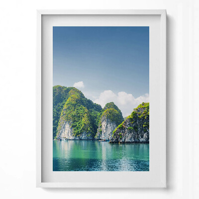 Tablou living cu rama modern Mare și stânci turcoaz