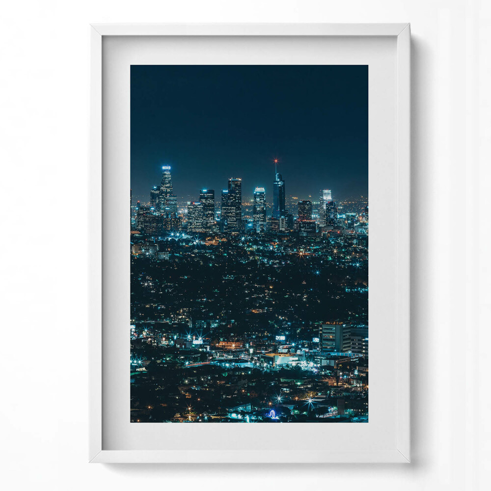 Tablou living cu rama modern Oraș mare iluminat noaptea panoramă