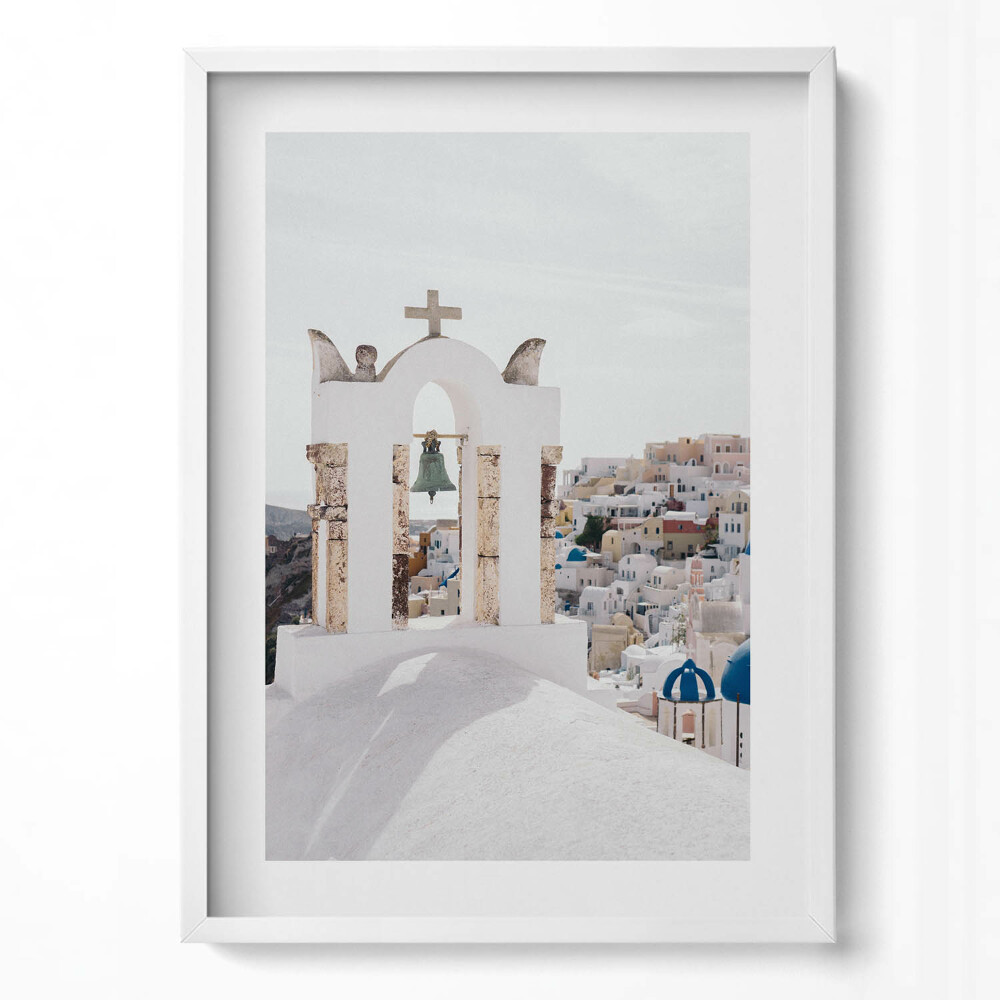 Tablou living cu rama modern Arhitectura Greciei Santorini