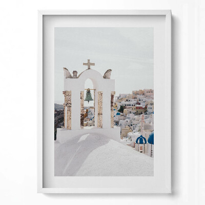 Tablou living cu rama modern Arhitectura Greciei Santorini