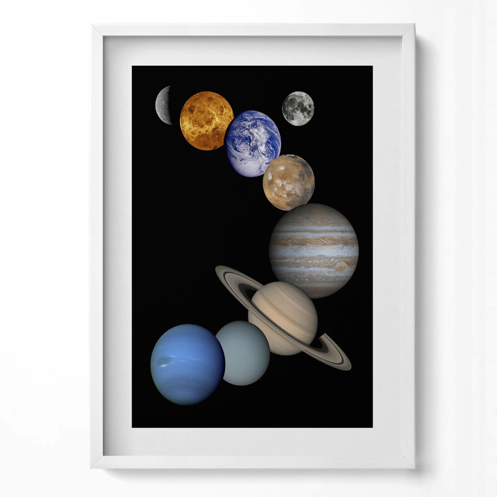 Tablou rama modern Ilustrație cu planetele sistemului solar
