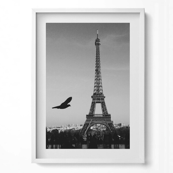 Tablou living cu rama modern Turnul Eiffel și Pasărea Zburătoare din Paris