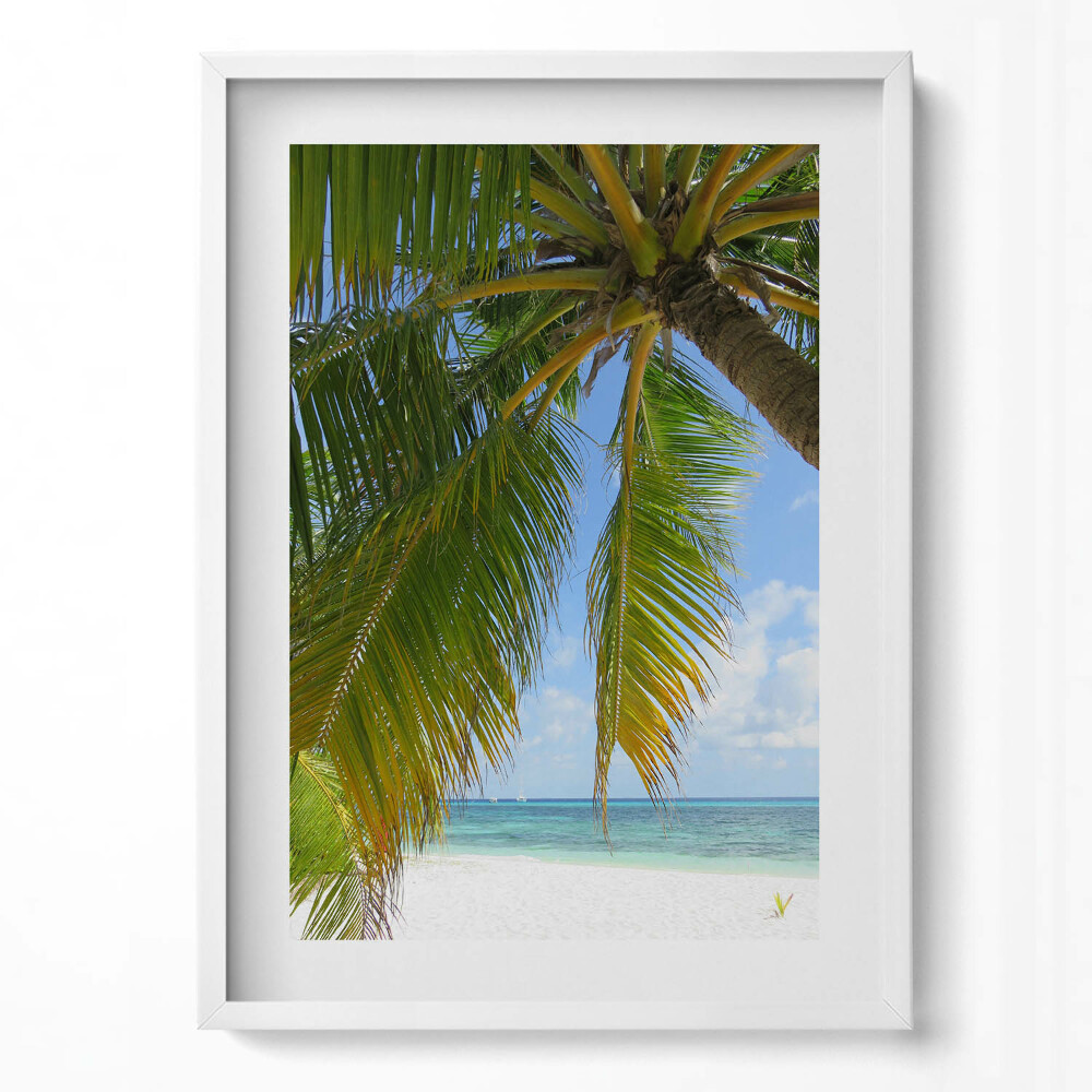 Tablou rama modern Vacanță pe plajă cu palmieri și ocean