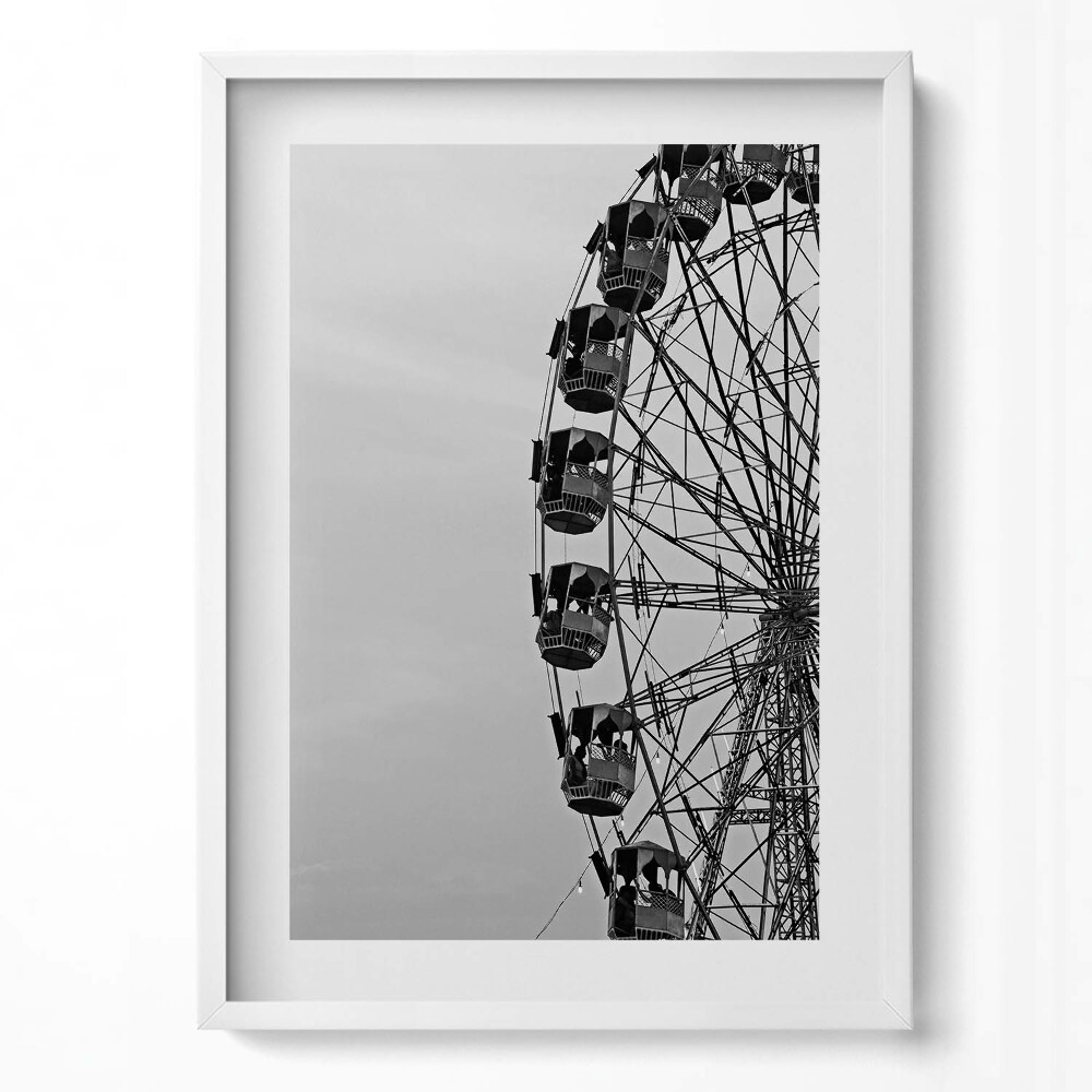 Tablou rama modern Roată de moară în alb și negru