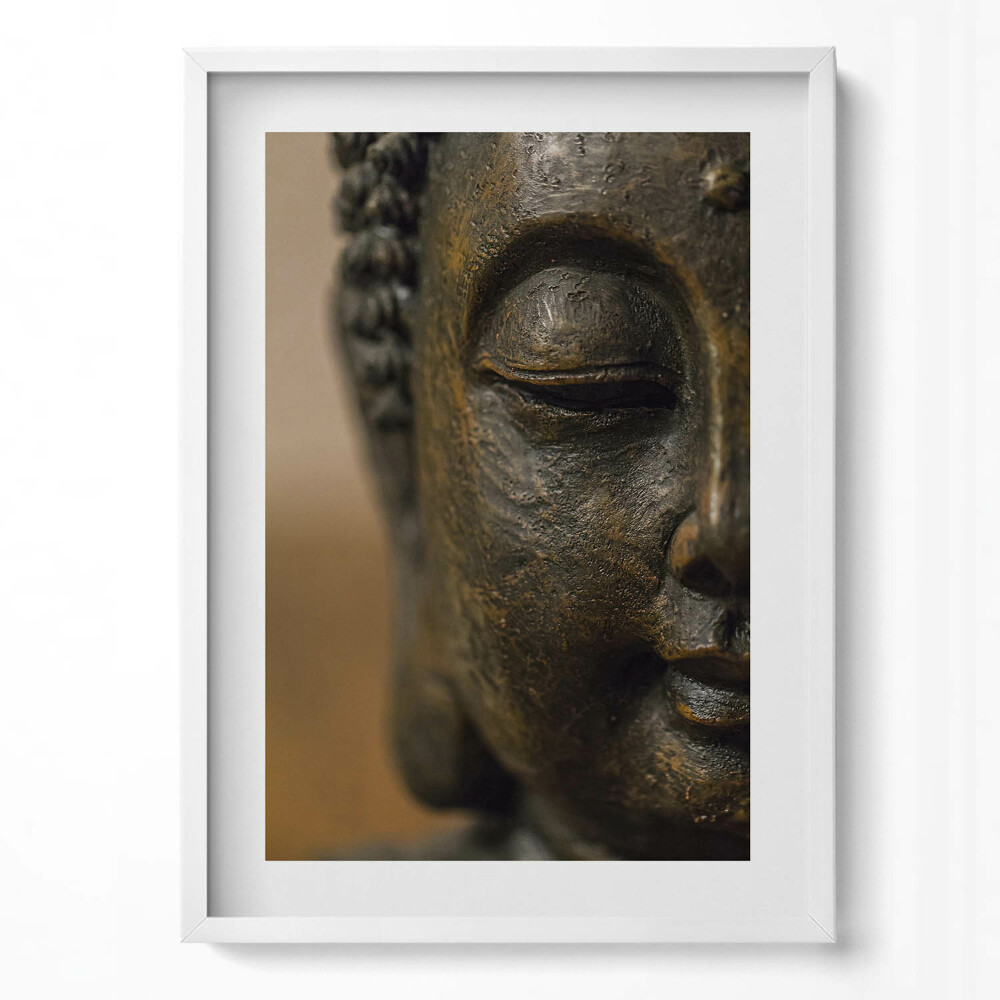 Tablou rama modern Fața unei statui zen a lui Buddha