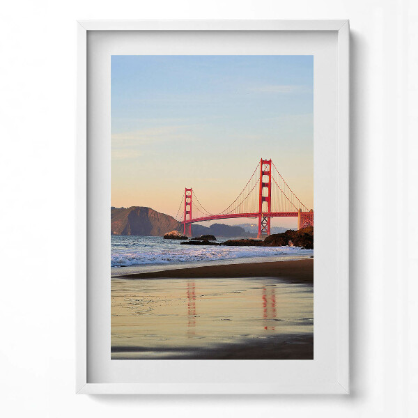 Tablou living cu rama modern Peisajul Podului Golden Gate