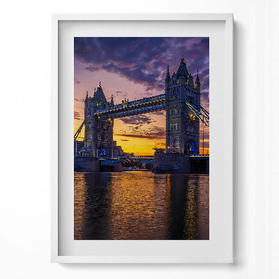 Tablou rama modern Podul Brooklyn și suprafața apei din Londra