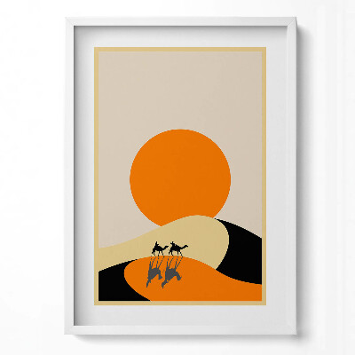 Tablou living cu rama modern Ilustrație a unei traversări a deșertului