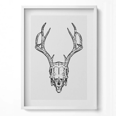 Tablou rama modern Schiță de craniu de cerb cu coarne