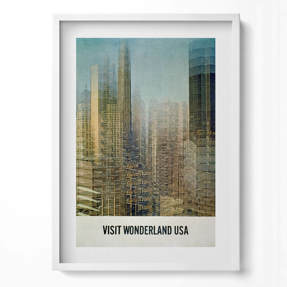 Tablou living cu rama modern Ilustrație a clădirii din SUA