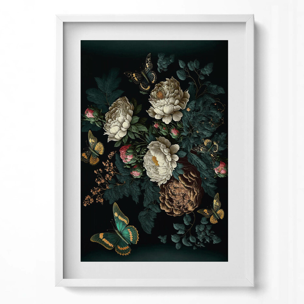 Tablou living cu rama modern Model botanic de flori