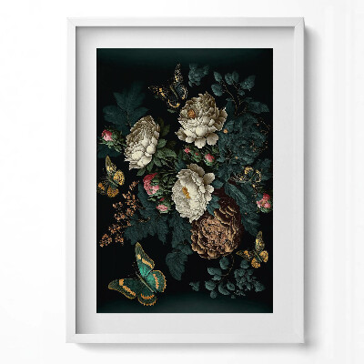 Tablou living cu rama modern Model botanic de flori