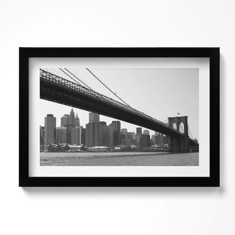 Tablou living cu rama original Podul Brooklyn din New York