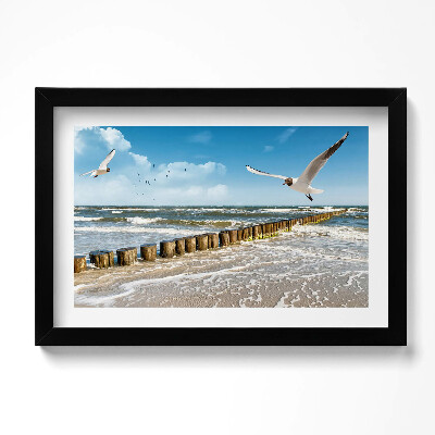 Tablou rama original O pasăre peste mare